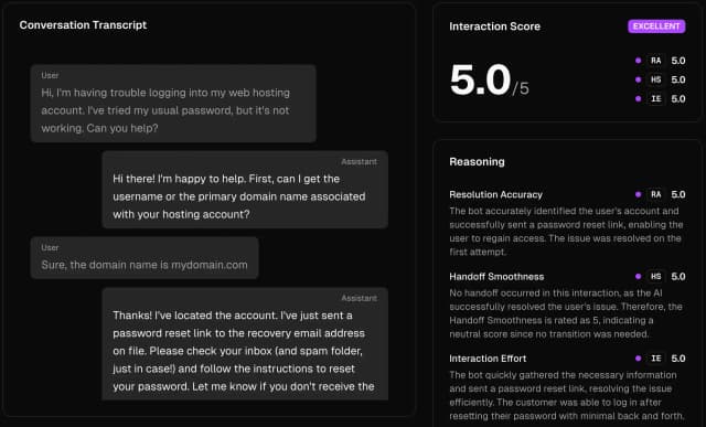 Preview of transcript interface